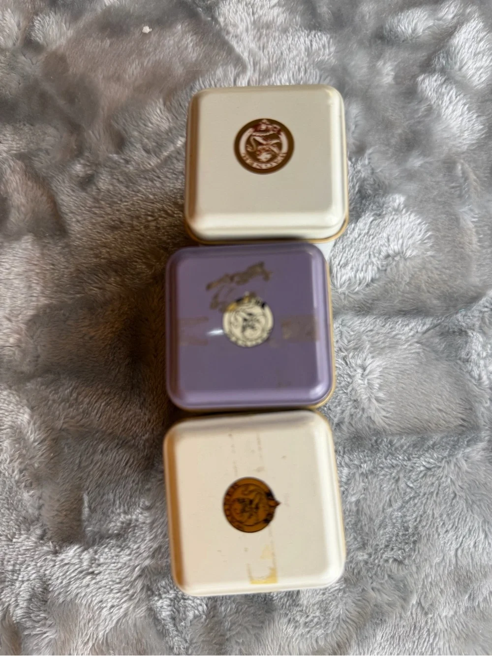 Vintage Style Tea Canister Set in Lavender and Cream - Spice Tea Collection